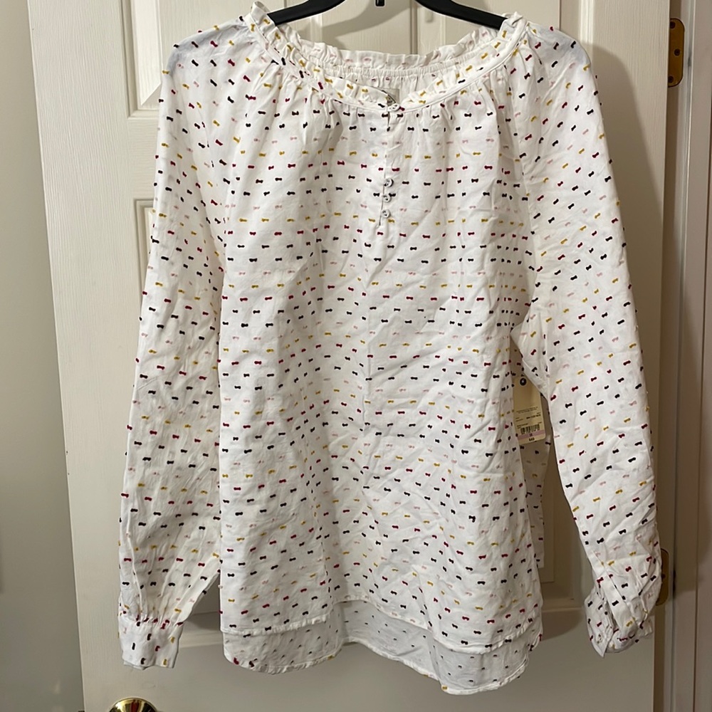 Saint johns bay white cotton blouse